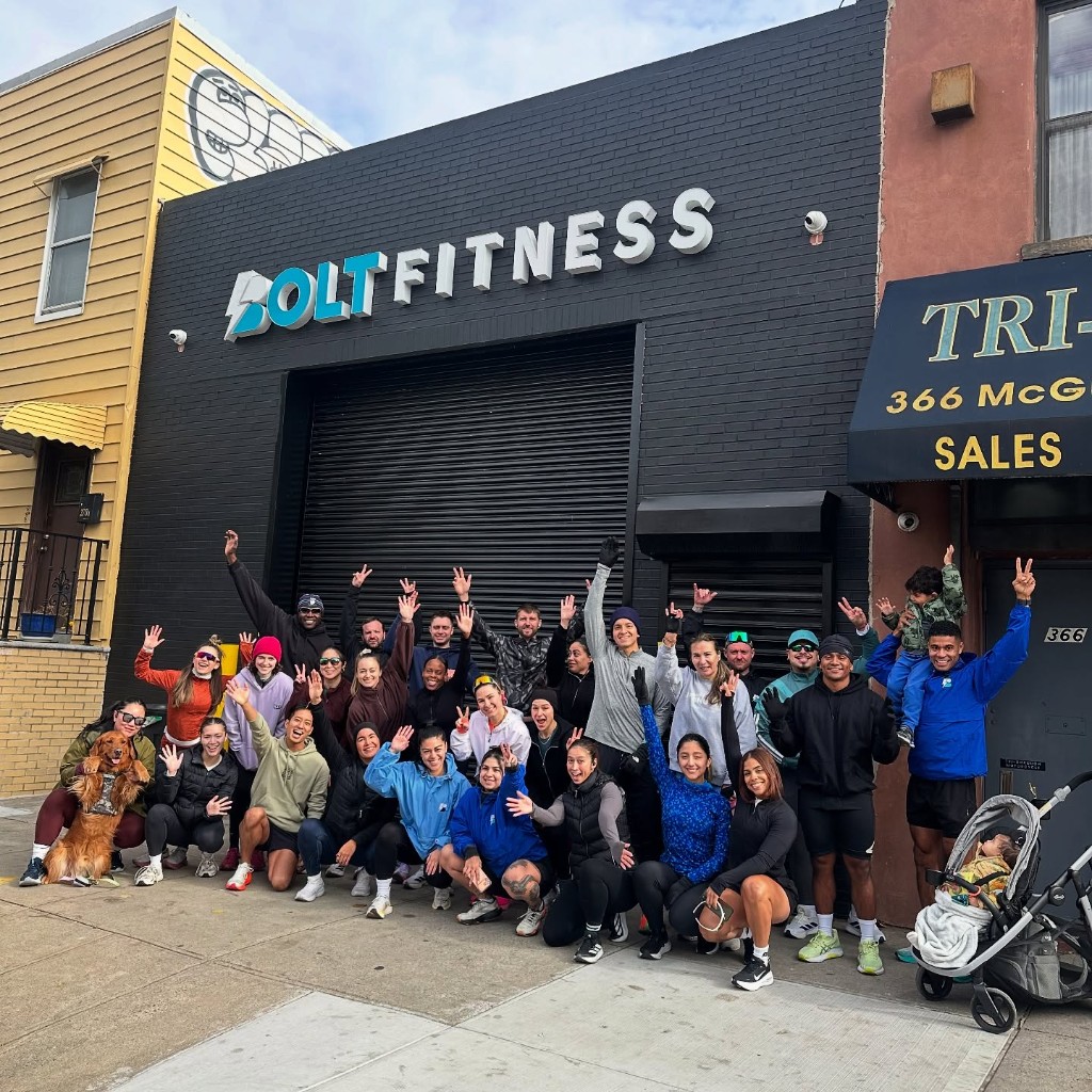 BOLT Fitness community outside our Brooklyn location